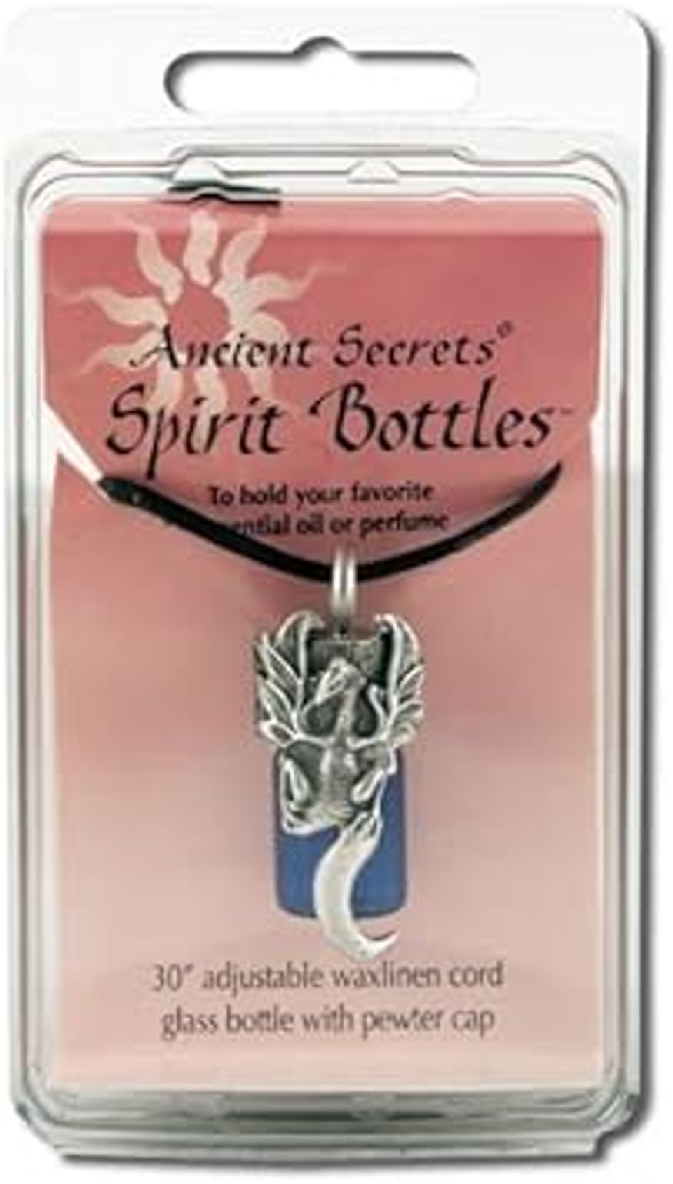 Ancient Secrets Aromatherapy Spirit Bottle Necklace Dragon-Cobalt