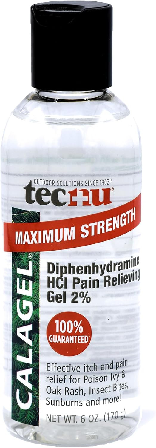 Tecnu Calagel Anti-Itch Gel, Maximum Strength Itch Relief For Rashes, Bug Bites, Stings And Minor Burn Relief, 6 Oz