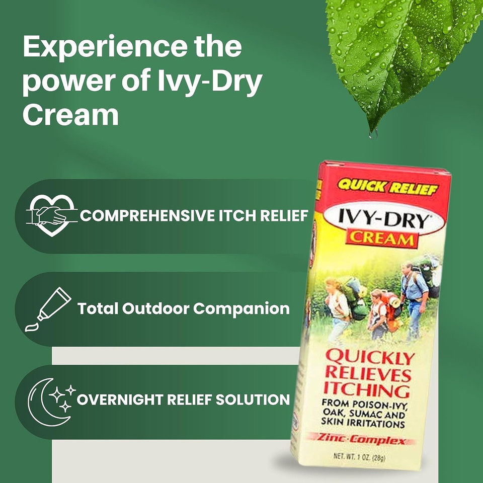 Worldwide Nutrition Bundle - Ivy Dry Anti Itch Cream Extra Strength And Fast Acting Itch Relief From Poison Ivy, Sumac, Skin Irritation And Poison Oak, 1Oz Ivy Block & Multi-Purpose Keychain