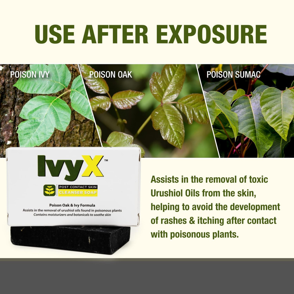 Coretex Ivy X Post-Contact Poison Ivy Cleanser Soap Bar (Large) - 3Oz Bar Of Usa-Made Relief Soap To Remove The Itch Before It Starts - Also Works On Poison Oak & Sumac Oils