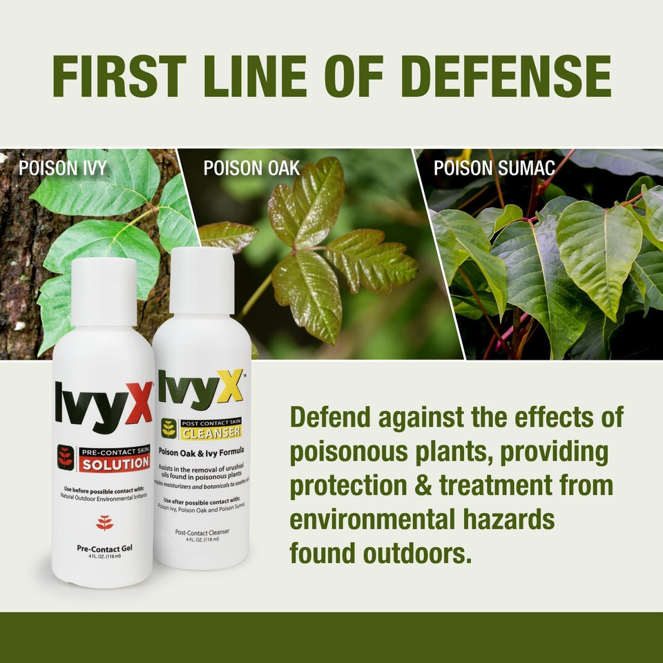 Coretex Ivy X Pre & Post Poison Ivy Treatment Combo Kit - 4Oz Bottles Of Rash Prevention & Treatment To Protect Against Itching - Also Works On Poison Oak & Sumac Oils