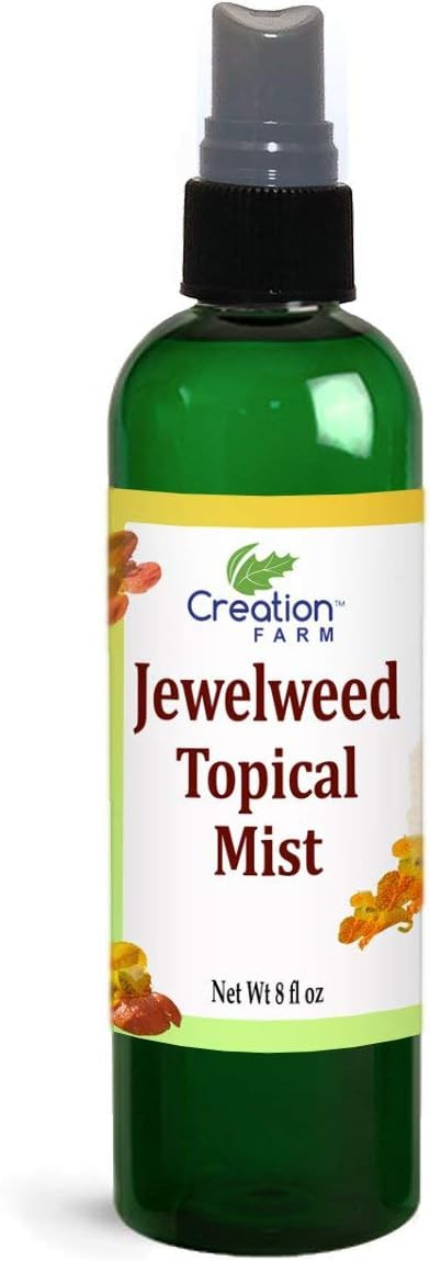 Creation Farm Jewelweed Spray - Itchy Skin Relief Remedy For Poison Ivy Oak Large 8 Oz Size Use For Skin Allergy,Rash - All Natural Botanical Base Of Plant Extracts