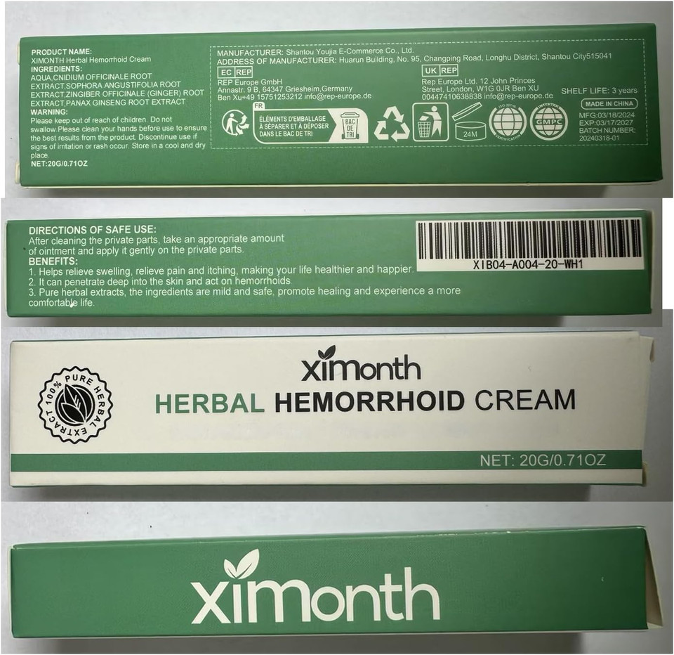 Herbal Hemorrhoids Cream,Hemorrhoid Cream,For Men And Women (3Pcs)