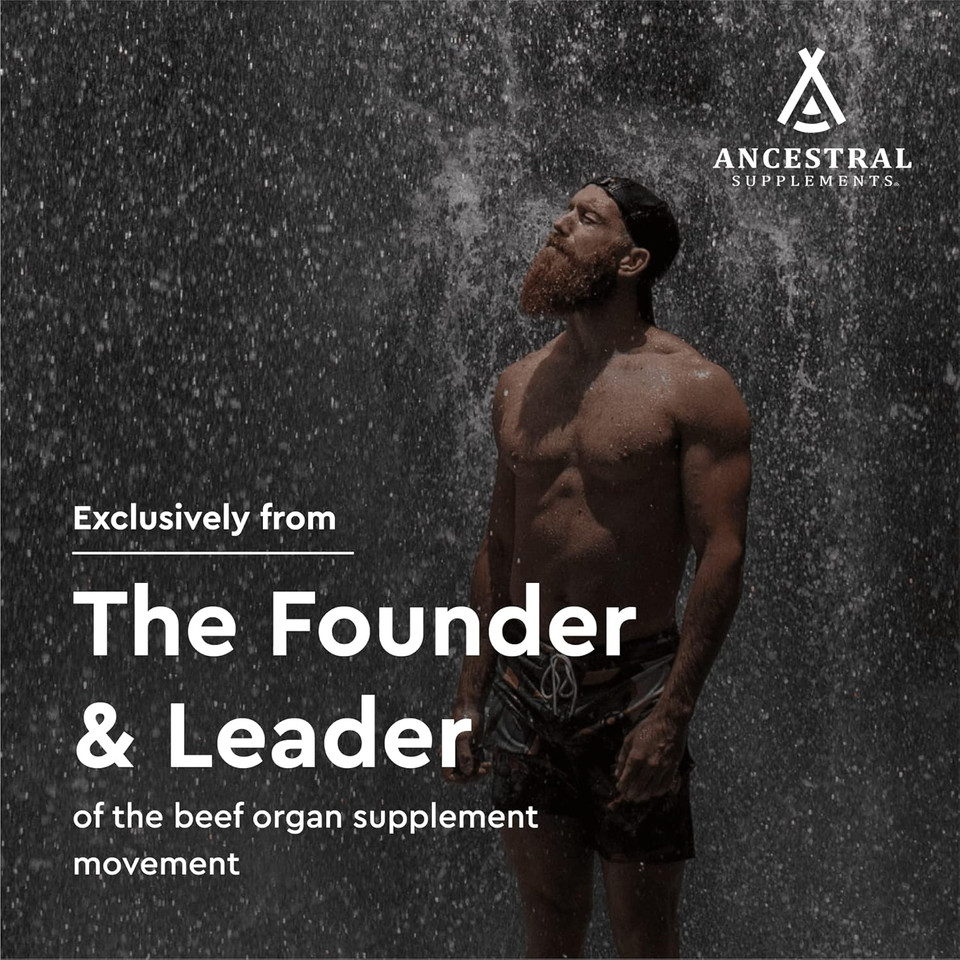 Ancestral Supplements Grass Fed Beef Prostate Supplements For Men With Liver, 3000Mg, Prostate Health Support Promotes Men'S Health, Non-Gmo, 180 Capsules