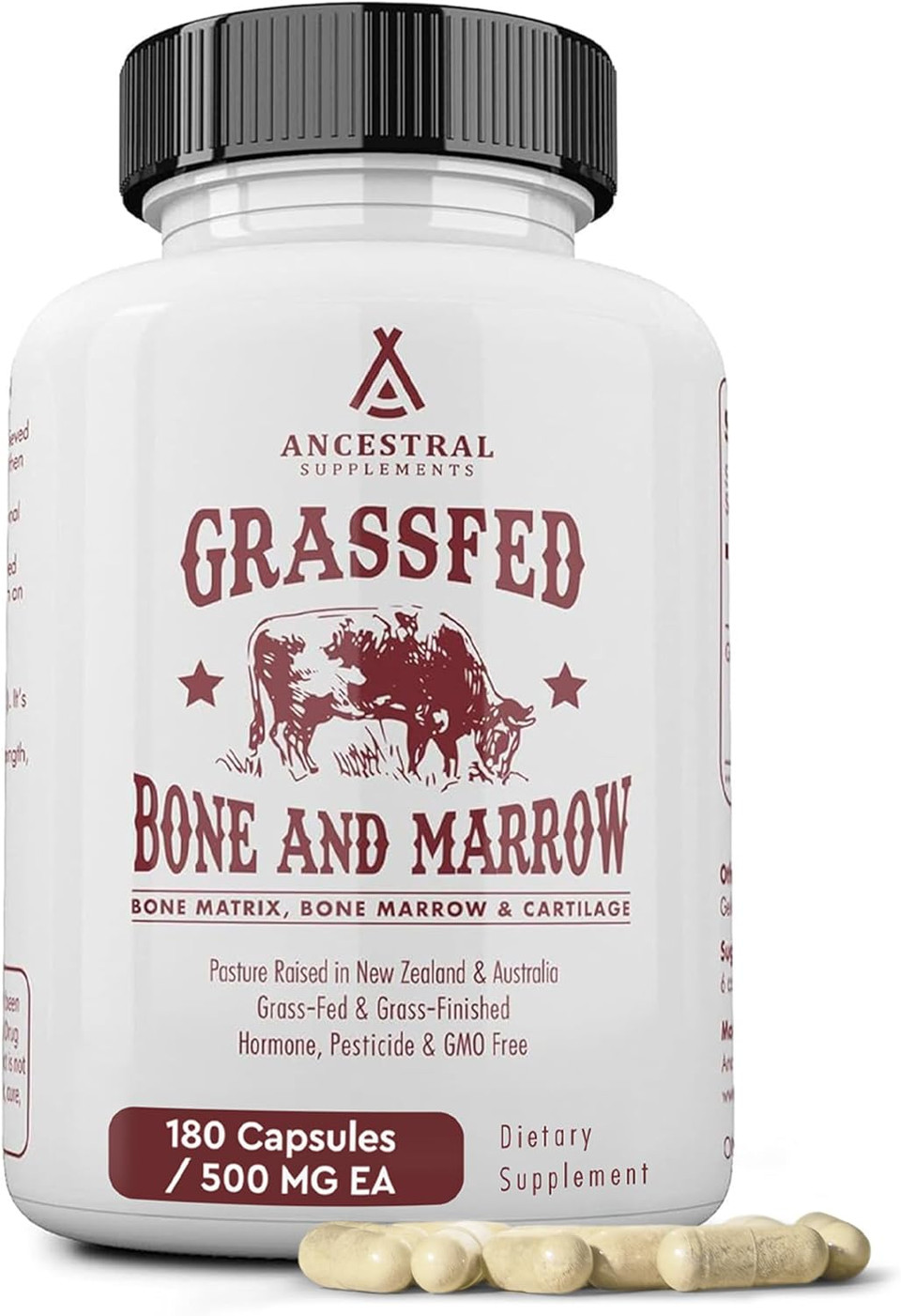 Ancestral Supplements Grass Fed Beef Prostate Supplements For Men With Liver, 3000Mg, Prostate Health Support Promotes Men'S Health, Non-Gmo, 180 Capsules