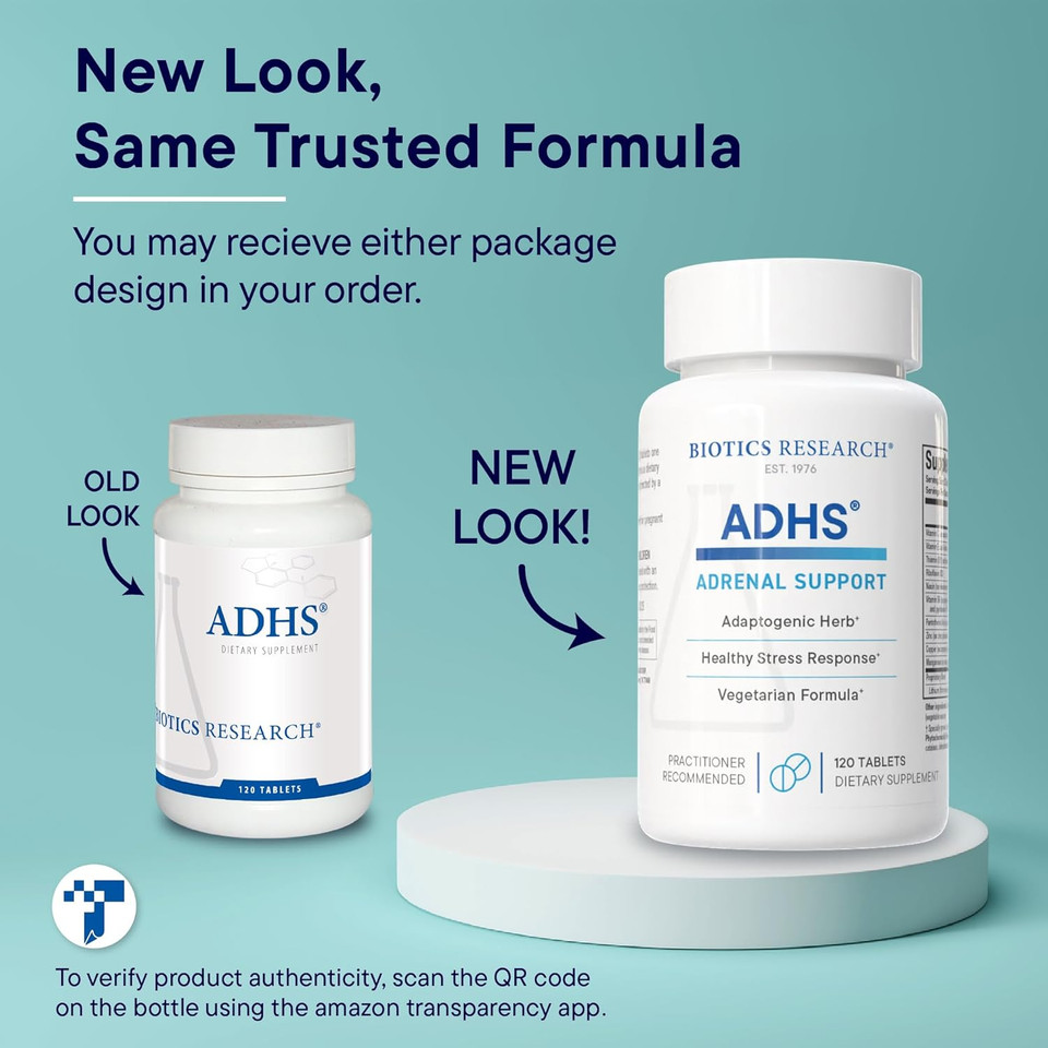 Biotics Research Adhs Adrenal Support, Supports Normal Cortisol Levels, Antioxidant Support, More Energy, Healthy Responses 240 Tablets