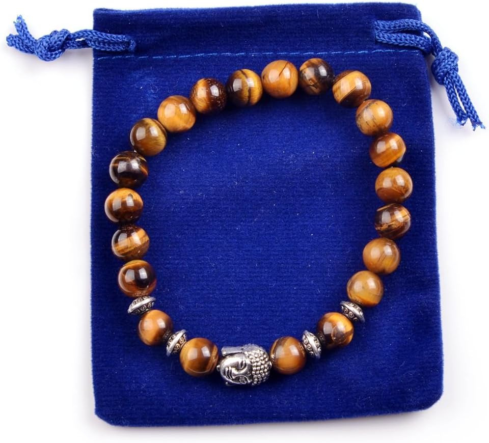Buddha 8Mm Beaded Bracelet For Women Men Gemstone Chakra Bracelet Jewelry
