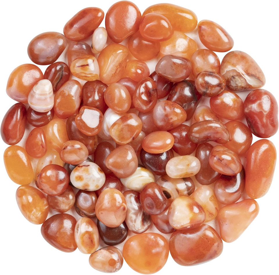 Zaicus 1Lb Pink Agate Tumbled Stones | Polished Crystals Healing | Natural Stones | Feng Shui | Chakra Balancing | Good Luck | Reiki Gift | Home Decor | Size 20-25 Mm