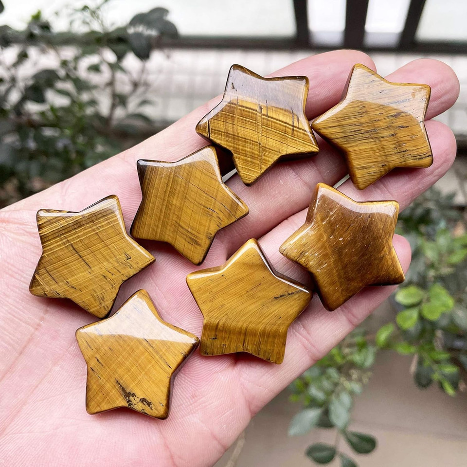 Moss Agate Crystal Star Chakra Stones For Reiki Healing Yoga Balance Meditation Polished Mini Pocket Palm Stone 1 Inch (30Mm)