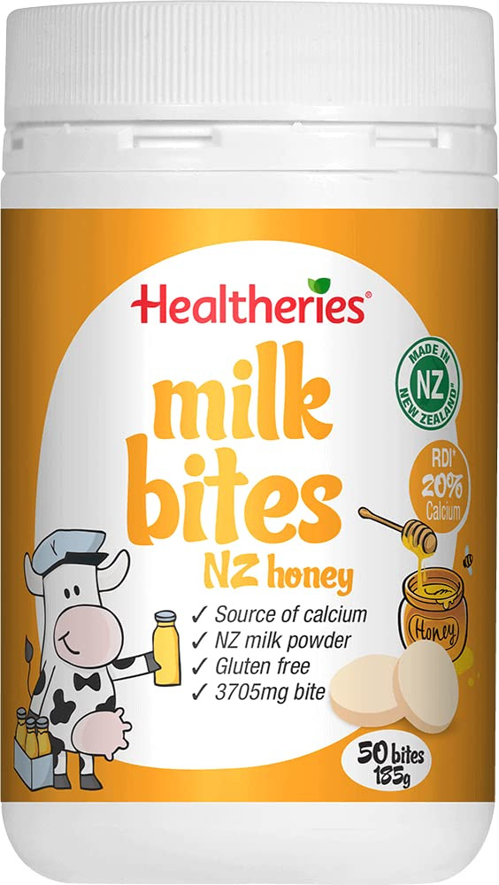 Healtheries Milk Bite Honey Flavour - 50 Bites 185G - Made In New Zealand