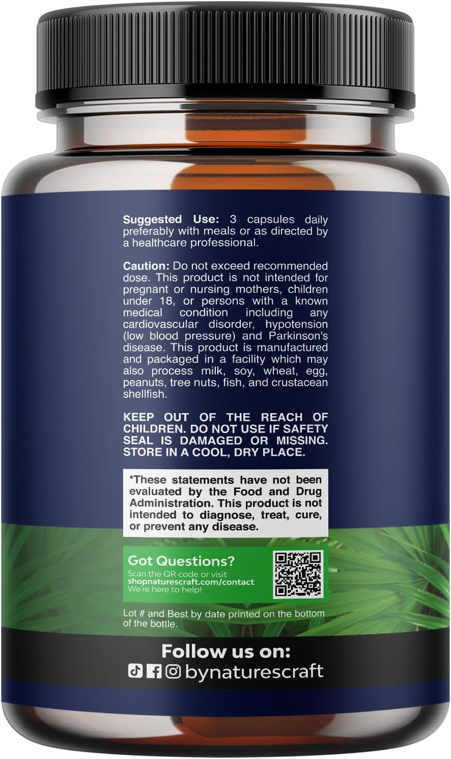 Herbal Prostate Supplement For Men - Potent Pygeum And Saw Palmetto Extract With Beta Sitosterol & Green Tea For Urinary Tract Support - Male Health Blend For Frequent Urination - 90 Capsules