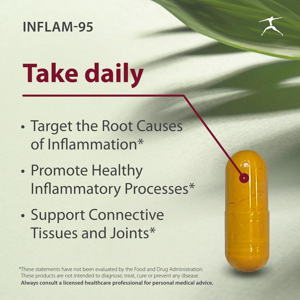 Inflam-95 - Ginger Root Extract 2,000 Mg, Curcumin Root Extract, Boswellia Serrata Extract, Nettle Leaf Extract, Bioperine - Support Healthy Inflammatory Response