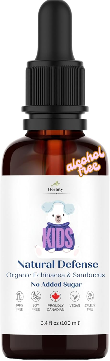 Kids Natural Defense Support  Liquid Echinacea Drops For Toddlers & Children  Herbal Formula For Daily Wellness, Natural Seasonal Support, Non-Drowsy & Kid-Friendly (3.4 Fl Oz)