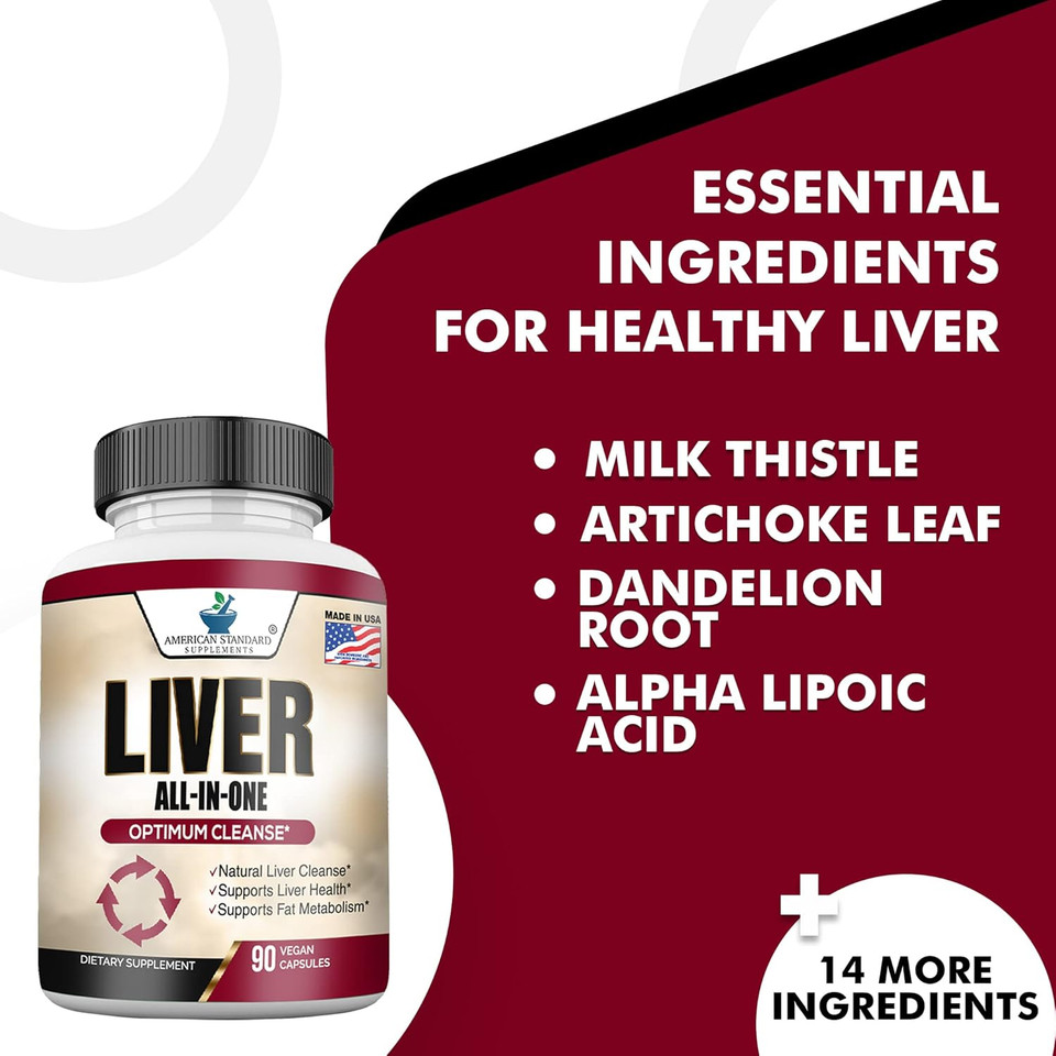 Liver Cleanse & Detox, Liver Supplement, Liver Support, Liver Detox, Liver Cleanse, Liver Health, Milk Thistle Silymarin, Artichoke, Dandelion, Turmeric, Choline, Alpha Lipoic Acid, Black Pepper Ext