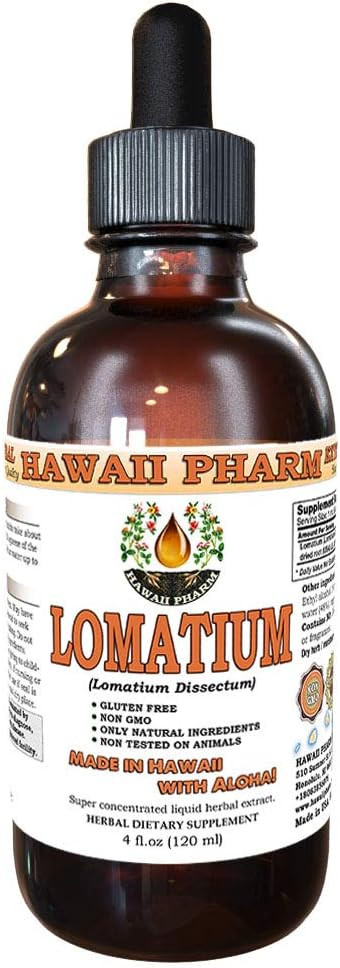 Lomatium Liquid Extract, Lomatium (Lomatium Dissectum) Dried Root Powder Tincture Supplement 4X4 Oz
