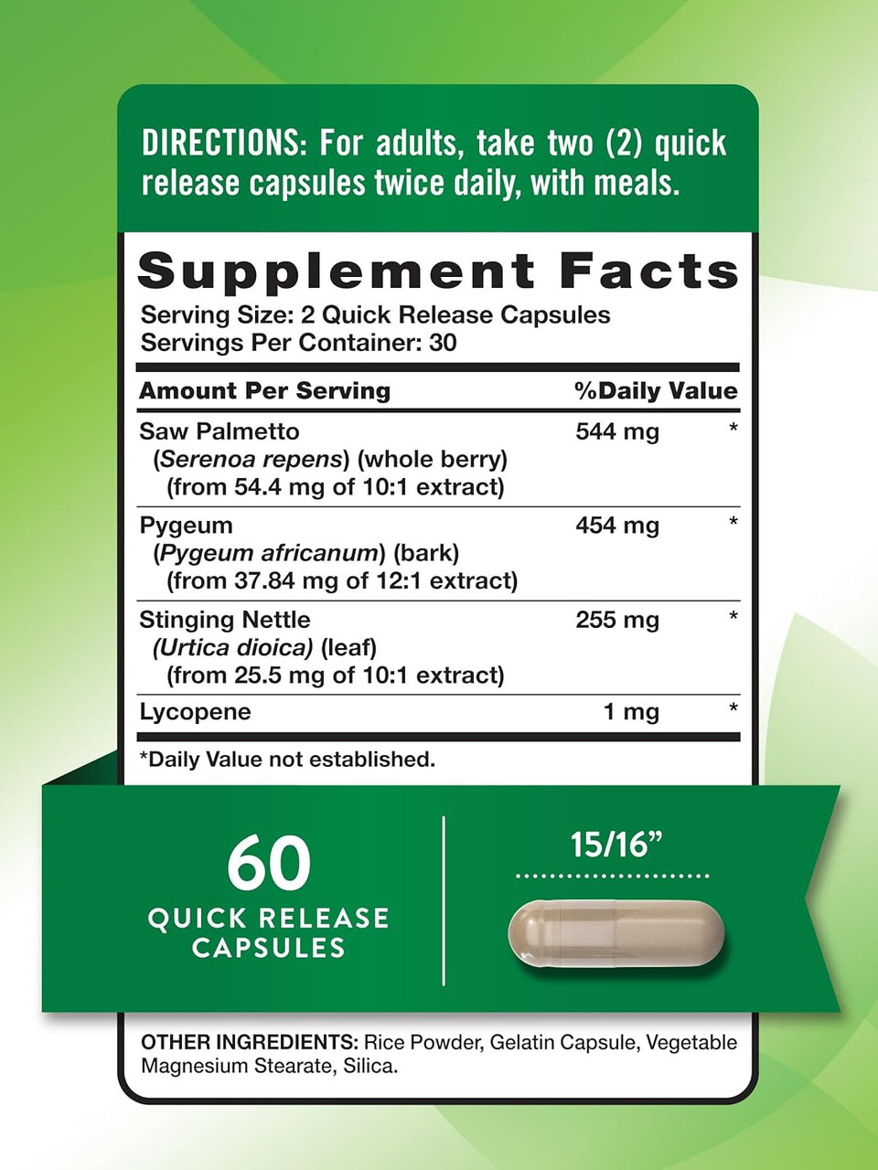 Nature'S Truth Prostate Support Supplement With Saw Palmetto | For Men | Herbal Complex Capsules | Non-Gmo And Gluten Free