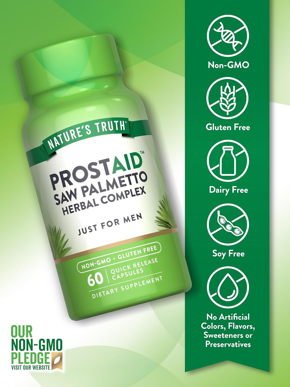 Nature'S Truth Prostate Support Supplement With Saw Palmetto | For Men | Herbal Complex Capsules | Non-Gmo And Gluten Free