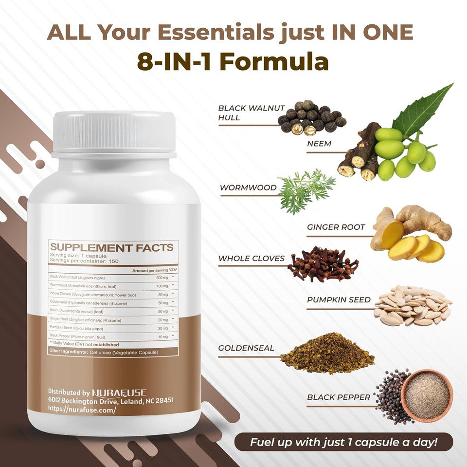 Black Walnut Wormwood Whole Cloves Goldenseal - Rich In Antioxidants, Digestive Health- Made And Tested In The Usa Black Walnut Wormwood Whole Cloves Goldenseal - Rich In Antioxidants, Digestive Health- Made And Tested In The Usa