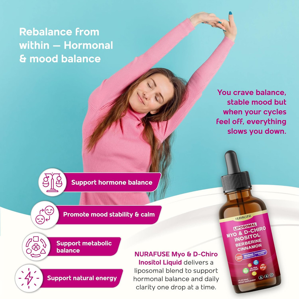 Liposomal Myo & D-Chiro Inositol, Berberine, Cinnamon Liquid Drops  1565Mg Per Serving, Ultra Potent, Raspberry Taste, Usa Made & Lab Tested  2 Fl Oz (60Ml) Liposomal Myo & D-Chiro Inositol, Berberine, Cinnamon Liquid Drops  1565Mg Per Serving, Ultra Potent, Raspberry Taste, Usa Made & Lab Tested  2 Fl Oz (60Ml)