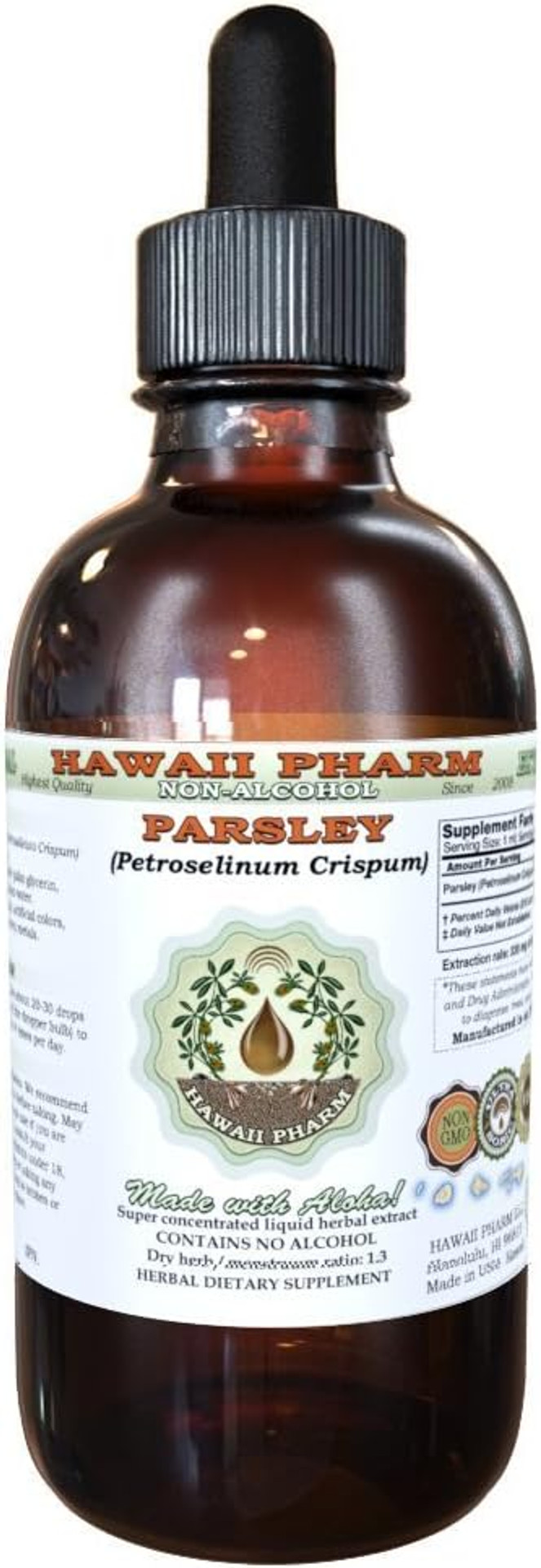Parsley Alcohol-Free Liquid Extract, Parsley (Petroselinum Crispum) Root Glycerite Herbal Supplement 4 Oz