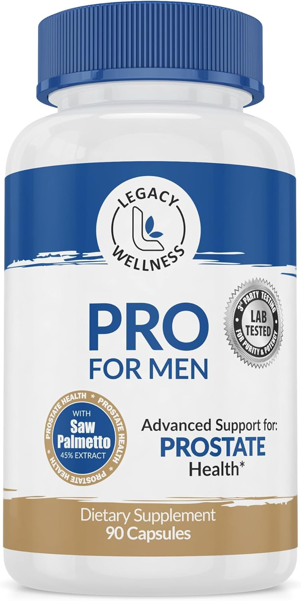 Pro Prostate Health Supplements For Men With Saw Palmetto, Beta Sitosterol + Supports Healthy Urination & Flow, Reduces Urges & Bathroom Trips So You Can Sleep Well + Dht Blocker, 90 Capsules