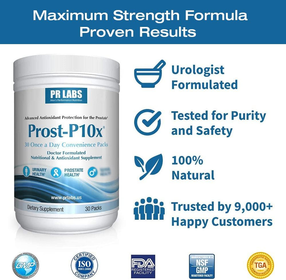Advanced Prostate Health Supplement For Men, 10 Natural Ingredients, Saw Palmetto, Beta Sitosterol, Reduce Bathroom Trips & Urgency - 2 Month Supply