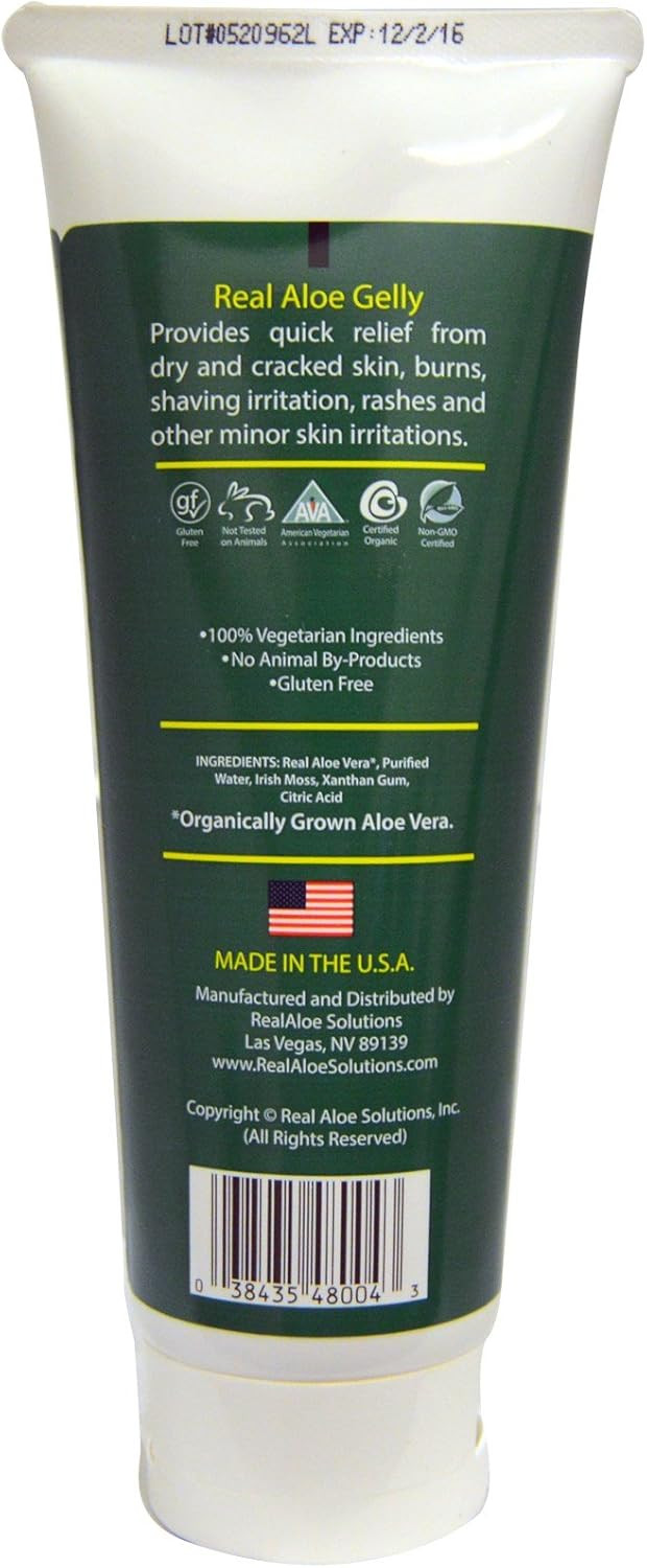 Real Aloe - Organically Grown Aloe Vera Gelly Unscented - 6.8 Oz