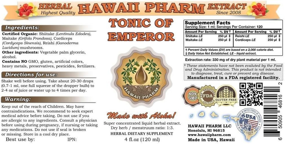 Shiitake, Maitake, Cordiceps, Reishi Liquid Extract 2X2 Fl.Oz