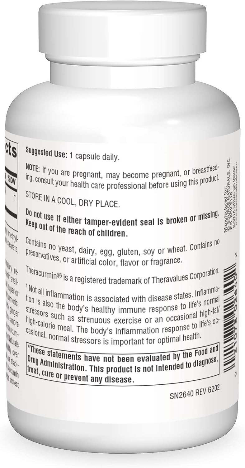 Source Naturals Theracurmin 300 Mg Vegetable Capsule, 30 Count