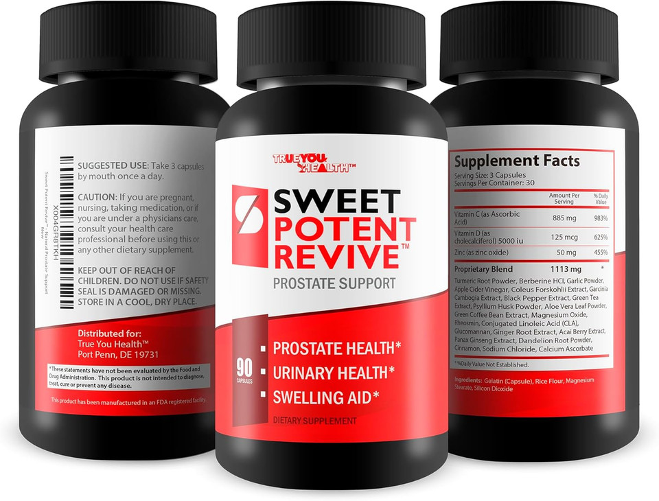 Sweet Potent Revive - Our Best Prostate Support Supplement For MenS Health - Advanced Prostate Supplements For Men - Prostate Health Supplements For Men Prostate Pills For Prostate Health