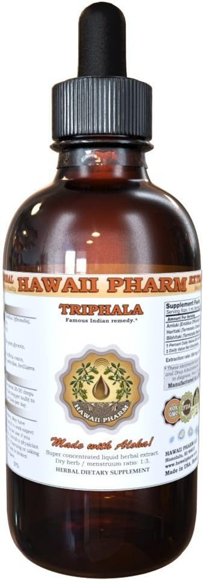 Triphala Liquid Extract, Organic Triphala Blend Tincture Herbal Supplement 32 Fl.Oz