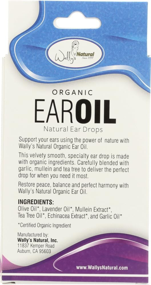 Wally'S Natural Products, Organic Ear Oil With Garlic And Mullein, 1 Fl Oz - 2Pc