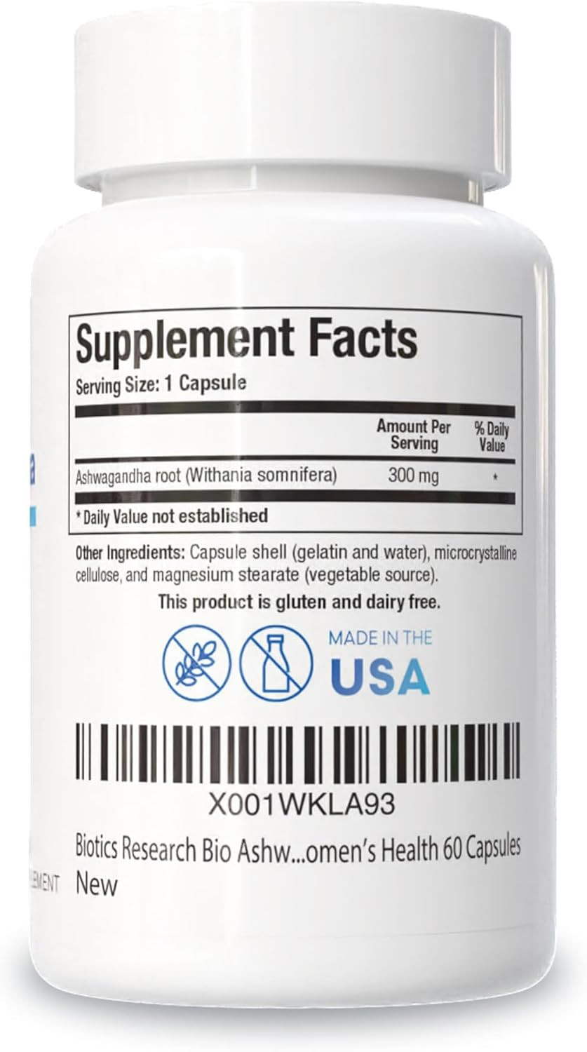Biotics Research Bio Ashwagandha 300Mg Ashwagandha Root, Adaptogenic Herb, Promotes Relaxation Response, Healthy Adrenal, Cognitive And Immune System Function, Brain Health, WomenS Health 60 Capsules