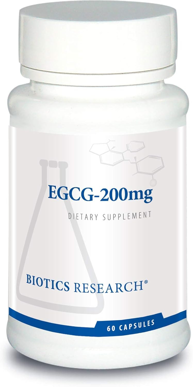 Biotics Research Egcg 200 Mg Green Tea Extract, Camellia Sinensis, 50% Egcg, Polyphenols, Cardiovascular Support, Neuroprotection, Healthy Immune Function, Maintain Healthy Metabolism, 60 Capsules