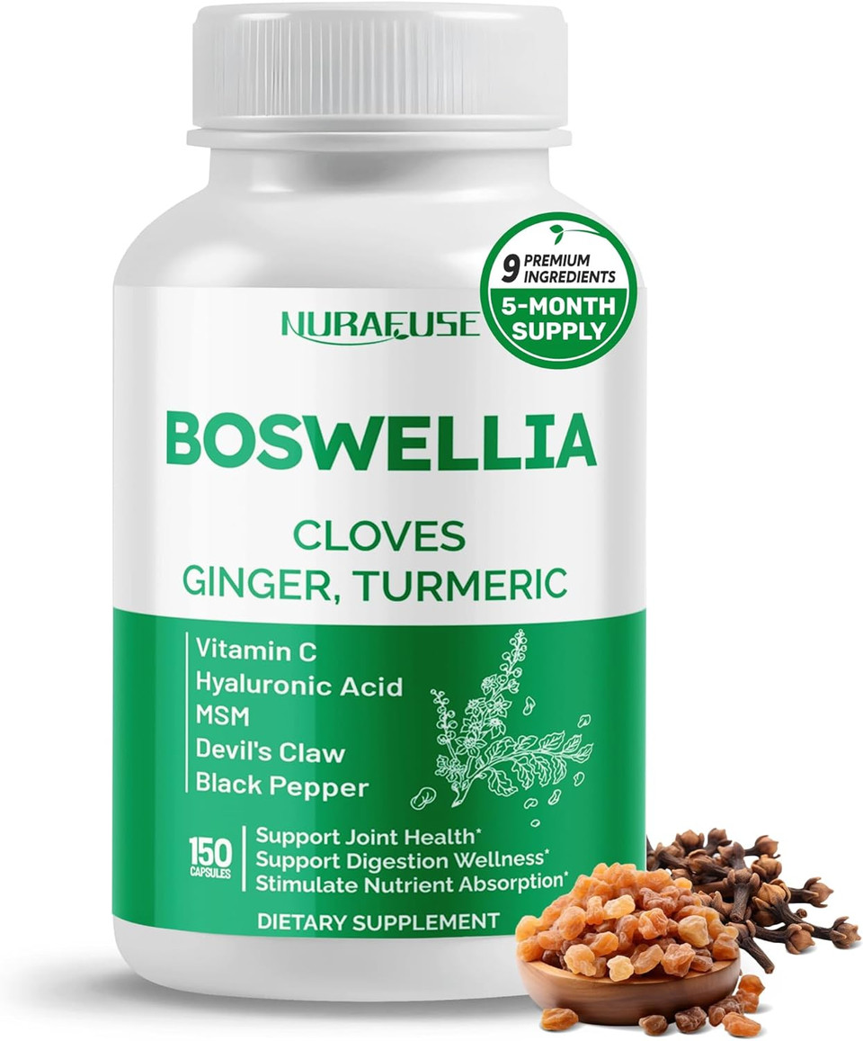 Boswellia With Cloves, Ginger, Turmeric, Vitamin C, Hyaluronic Acid, Msm, Devil'S Claw  Supports Joint Health, Digestive Wellness* & Nutrient Absorption*  Made In The Usa