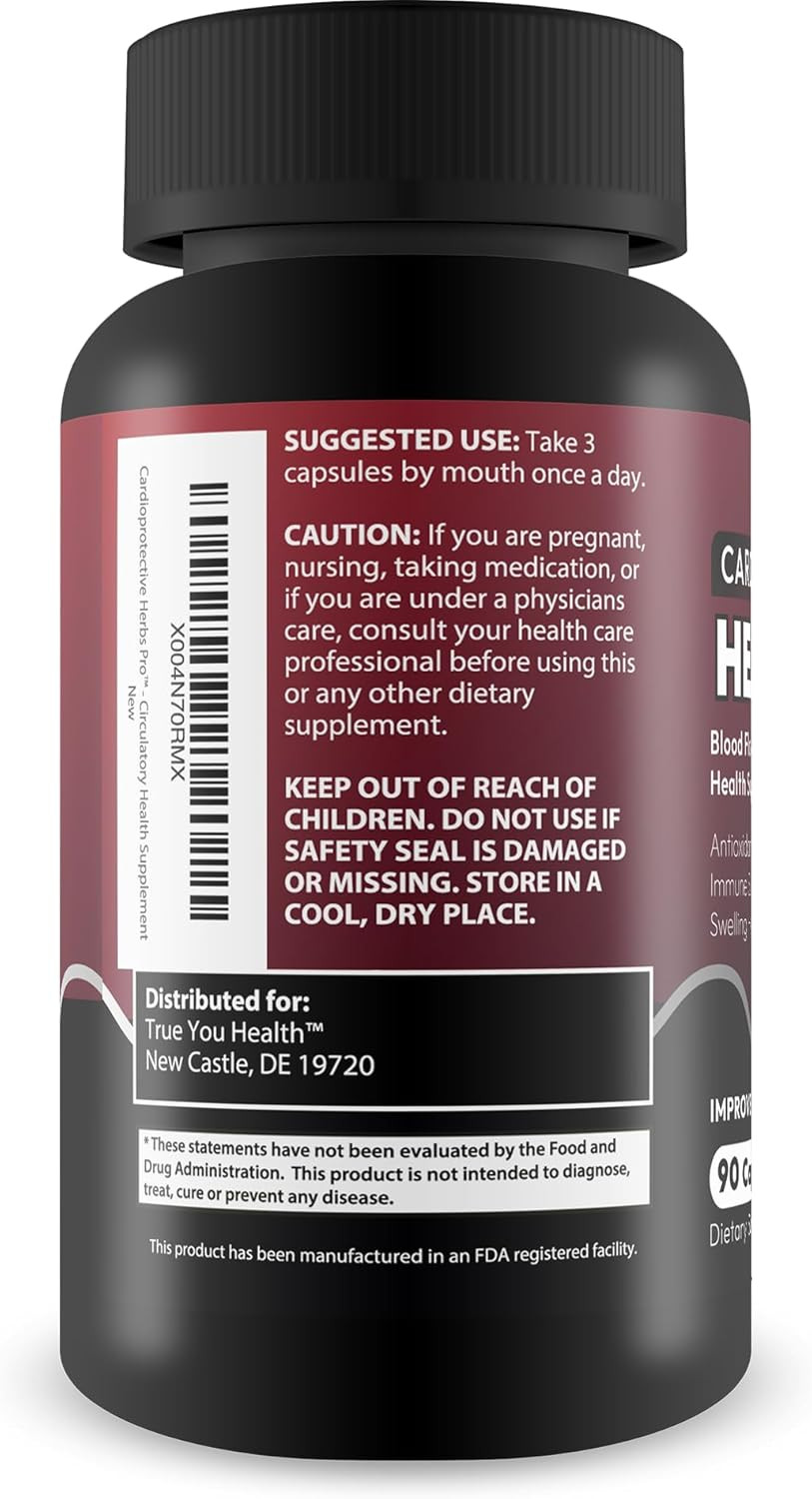 Cardioprotective Herbs Pro - Our Best Blood Flow & Circulatory Health Supplement - Blood Circulation Supplements For Cardiovascular Health Advanced Blood Flow Herbal Circulation Supplements For Men &W