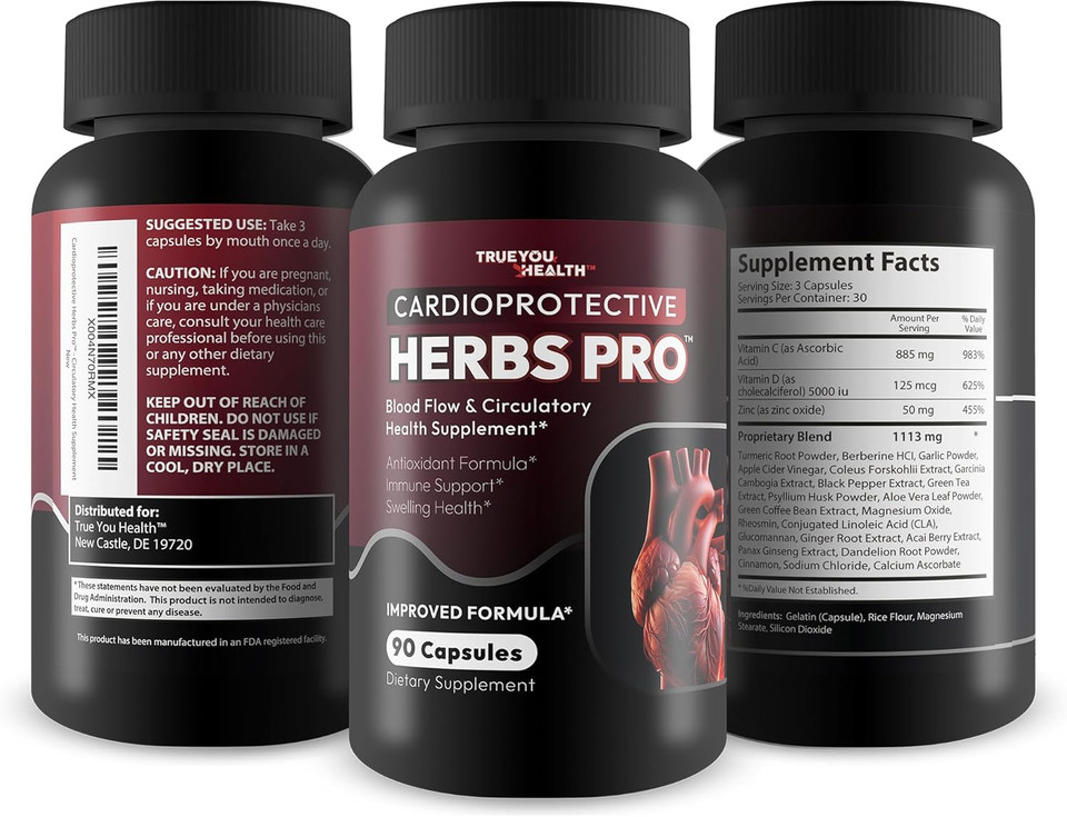 Cardioprotective Herbs Pro - Our Best Blood Flow & Circulatory Health Supplement - Blood Circulation Supplements For Cardiovascular Health Advanced Blood Flow Herbal Circulation Supplements For Men &W