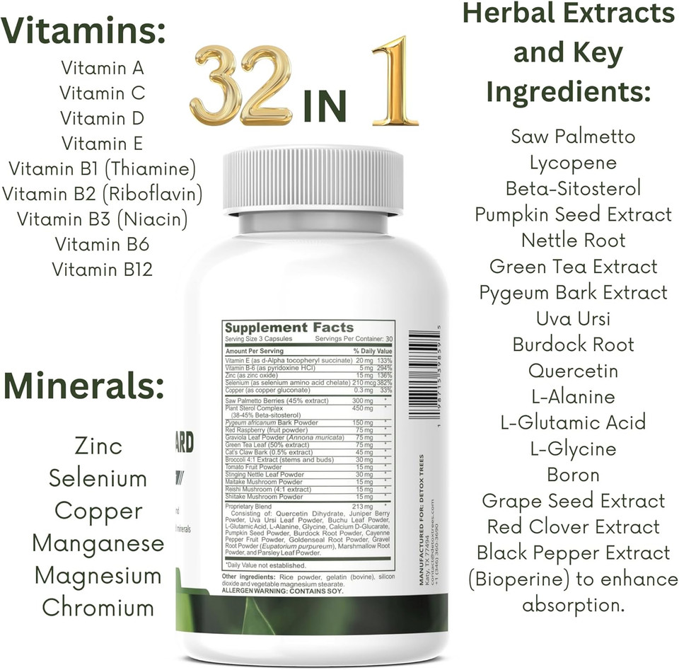 Prostaguard Prostate Supplement - Prostate Supplements For Men With Saw Palmetto Extract, Pygeum Africanum, Beta Sitosterol And Zinc For Prostate Health & Urinary Tract Health