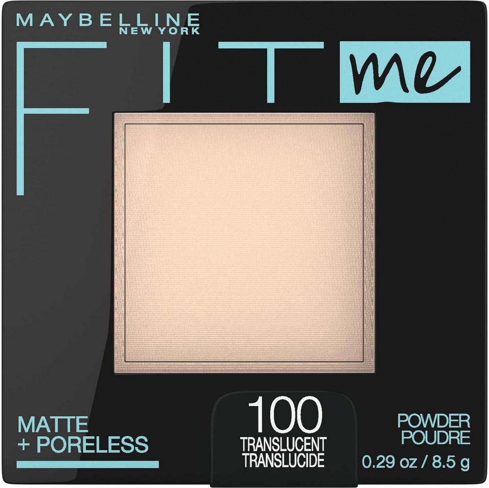 Maybelline Fit Me Matte + Poreless Pressed Face Powder Makeup & Setting Powder, Translucent, 1 Count100 Translucent