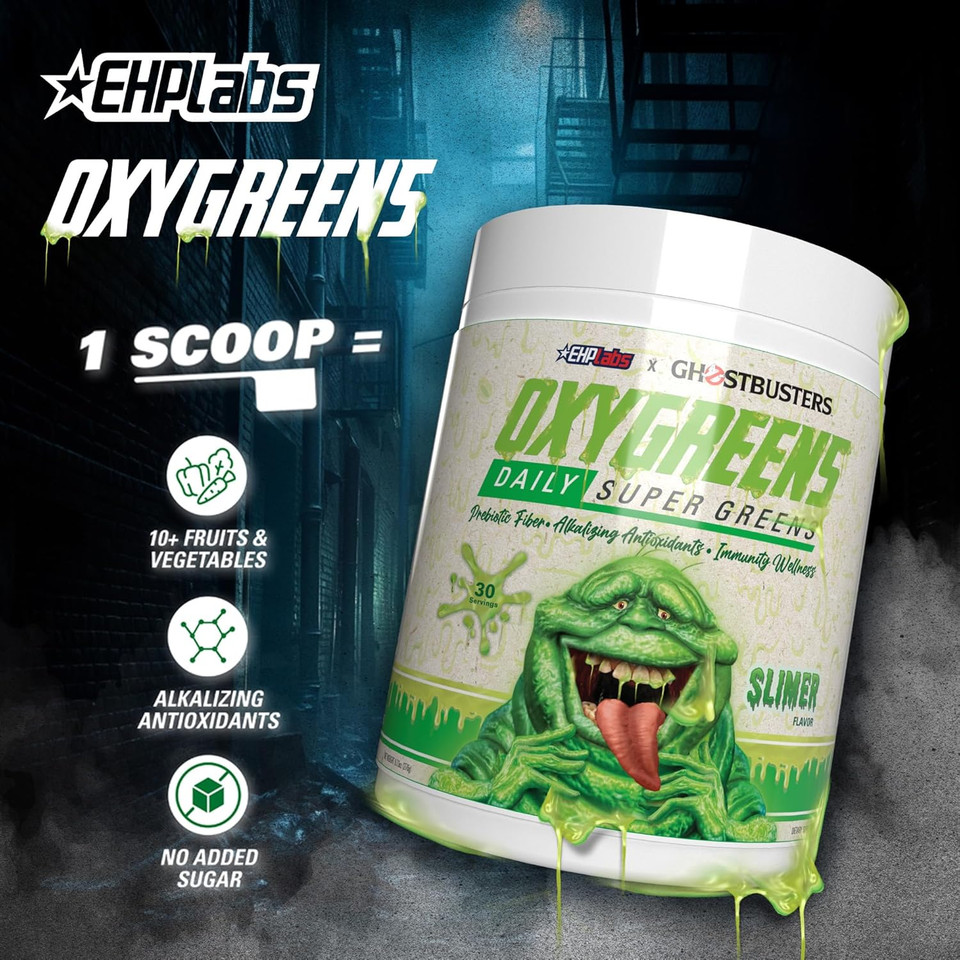 Ehp Labs Oxygreens Super Greens Powder - Spirulina & Chlorella Superfood, Green Juice Powder & Greens Supplements With Prebiotic Fibre, Antioxidants & Immunity Support, 30 Serves (Crisp Apple)
