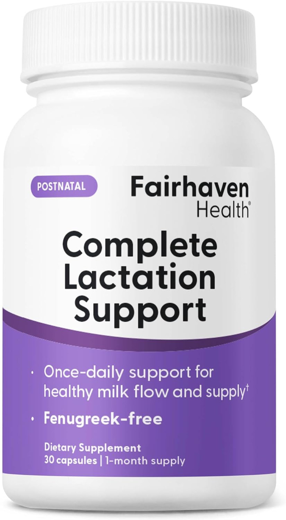 Fairhaven Health Complete Lactation Support | Lactation Supplement To Increase Breastmilk Production | Improve Breastfeeding Comfort* | Vegan Breastfeeding Supplements | Gluten Free | 30 Capsules