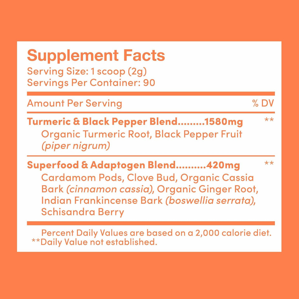 Further Food Best Turmeric Golden Milk Organic Turmeric Powder, Cinnamon, Ginger & Black Pepper Maximum Absorption Joint Health, Gut Health, Sugar-Free, Vegan, Keto (6.35 Oz) Further Food Best Turmeric Golden Milk Organic Turmeric Powder, Cinnamon, Ginger & Black Pepper Maximum Absorption Joint Health, Gut Health, Sugar-Free, Vegan, Keto (6.35 Oz)