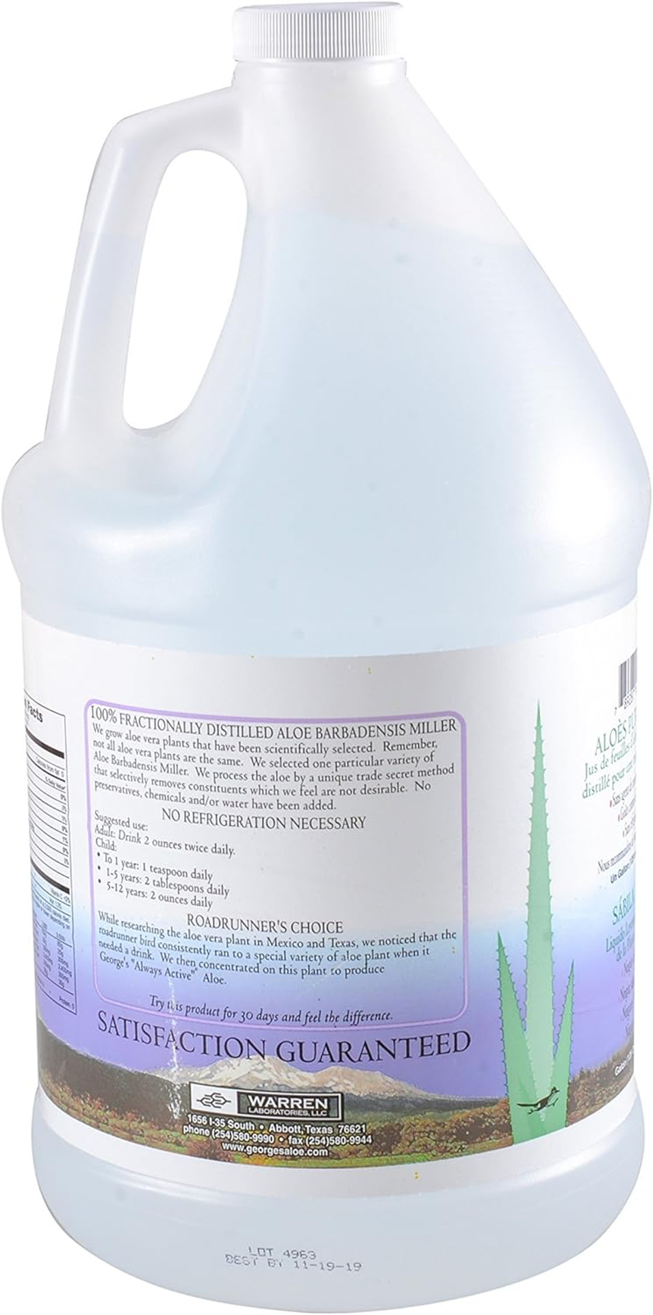 George'S Aloe Vera Supplement Softgel, 64 Fluid Ounce, 100% Always Active Aloe Vera Liquid