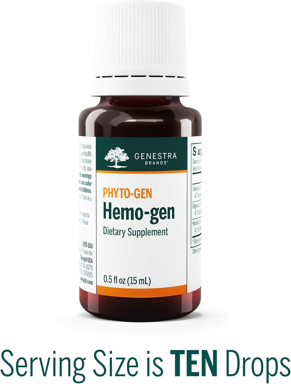 Genestra Brands Hemo-Gen | Tamarisk, Dogwood, And Hornbeam Herbal Supplement | 0.5 Fl. Oz