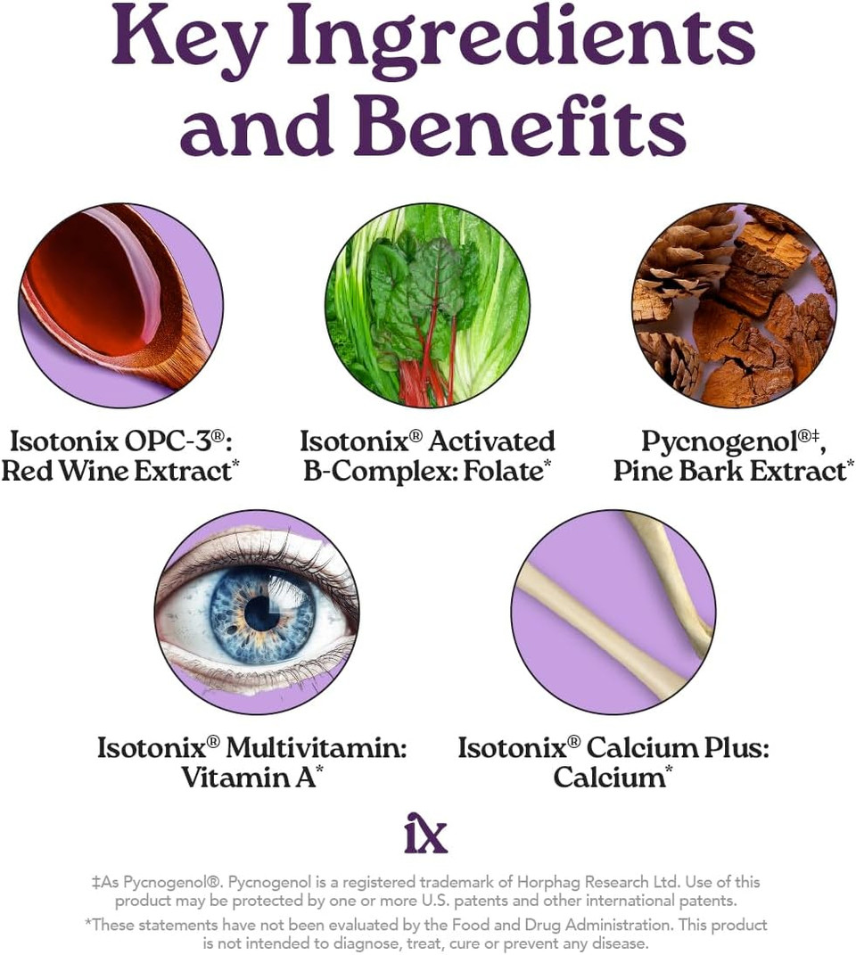 Isotonix Daily Essentials Multivitamin Packets With Opc-3, Multivitamin, B-Complex & Calcium Plus  Gluten-Free, Non-Gmo, Fast Absorption Vitamins For Energy, Immunity, And Bone Health