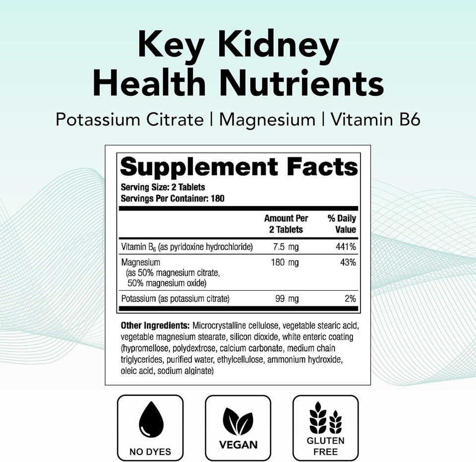 Theralogix Theralith Xr Vitamin & Mineral Supplement - Supports Healthy Urine Chemistry & Calcium Oxalate Levels With Magnesium, Vitamin B6 & Potassium* - Nsf Certified - 360 Tablets