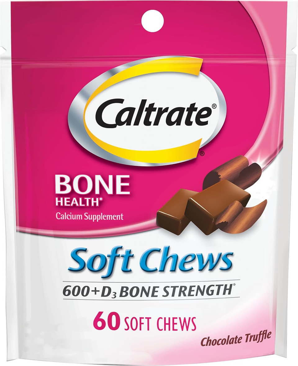 Caltrate Soft Chews 600 Plus D3 Calcium Vitamin D Supplement, Chocolate Truffle - 60 Count Caltrate Soft Chews 600 Plus D3 Calcium Vitamin D Supplement, Chocolate Truffle - 60 Count