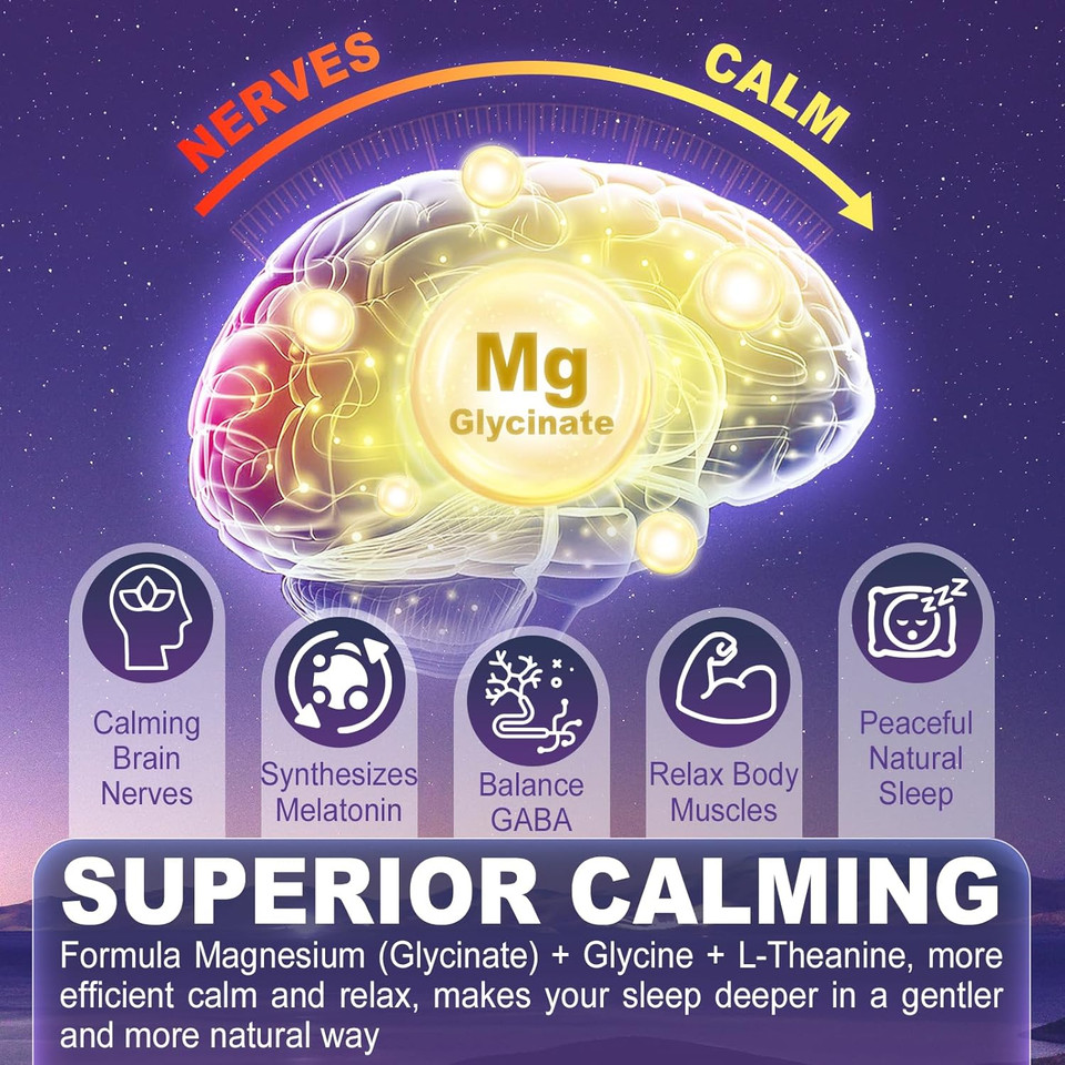 Magnesium Glycinate Gummies 500Mg/250Mg For Adults Kids Teens, Sugar Free Magnesium Calm Sleep Aid Gummies With L-Theanine, Glycine, B6, Zinc For Sleep, Calm, Muscle, Relax Brain, No Melatonin, 2 Pack