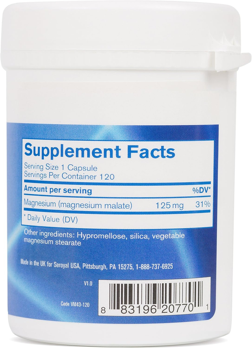 Pharmax Magnesium Malate | Supports Optimal Muscle, Tissue, Bone, And Tooth Health | 120 Capsules