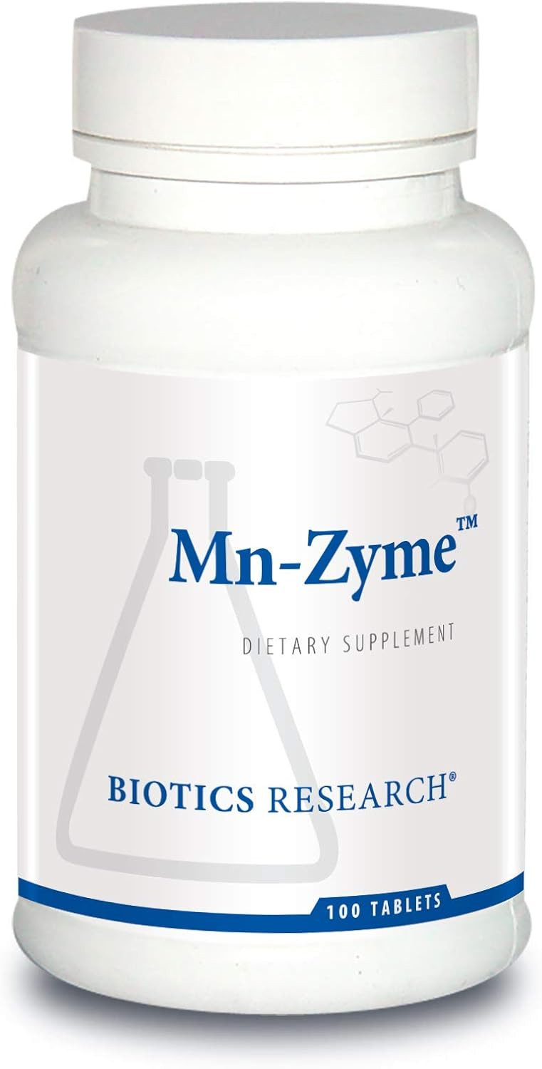 Biotics Research Mn Zyme, Manganese, Trace Mineral, Antioxidant, Metabolism Support, Healthy Cholesterol, Bone And Cartilage Development. 100 Tablets